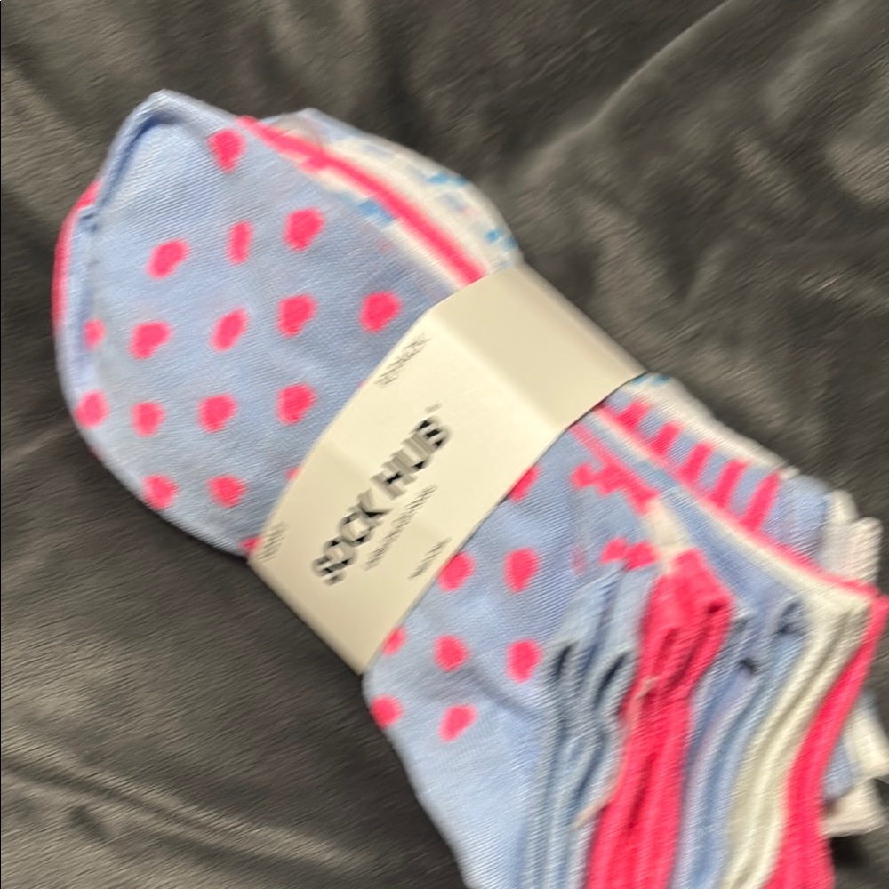 10 pack Women’s Blue and Pink Polka Dot & striped Socks
